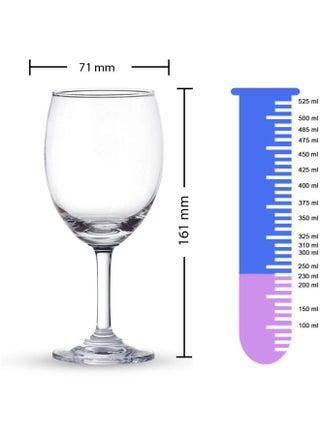 6 Piece Classic Wine Glass Set, 230ml Capacity - Clear - view 5